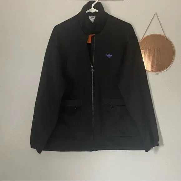 Adidas Street Bunda Adidas Utility Jacket Black Purple Size M - Picture 2 of 7